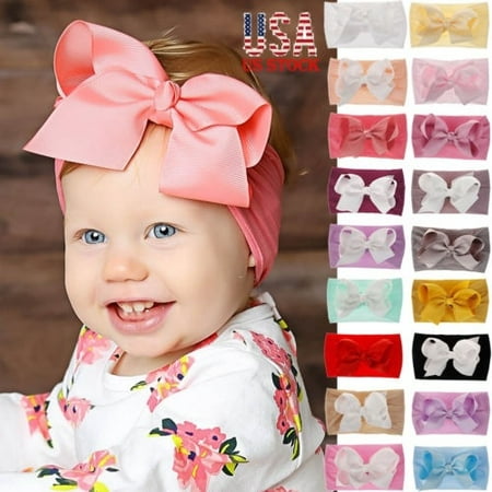 Bow Headband Toddler Turban Girls Knotted Kids Accessories Nylon Hair Band Baby